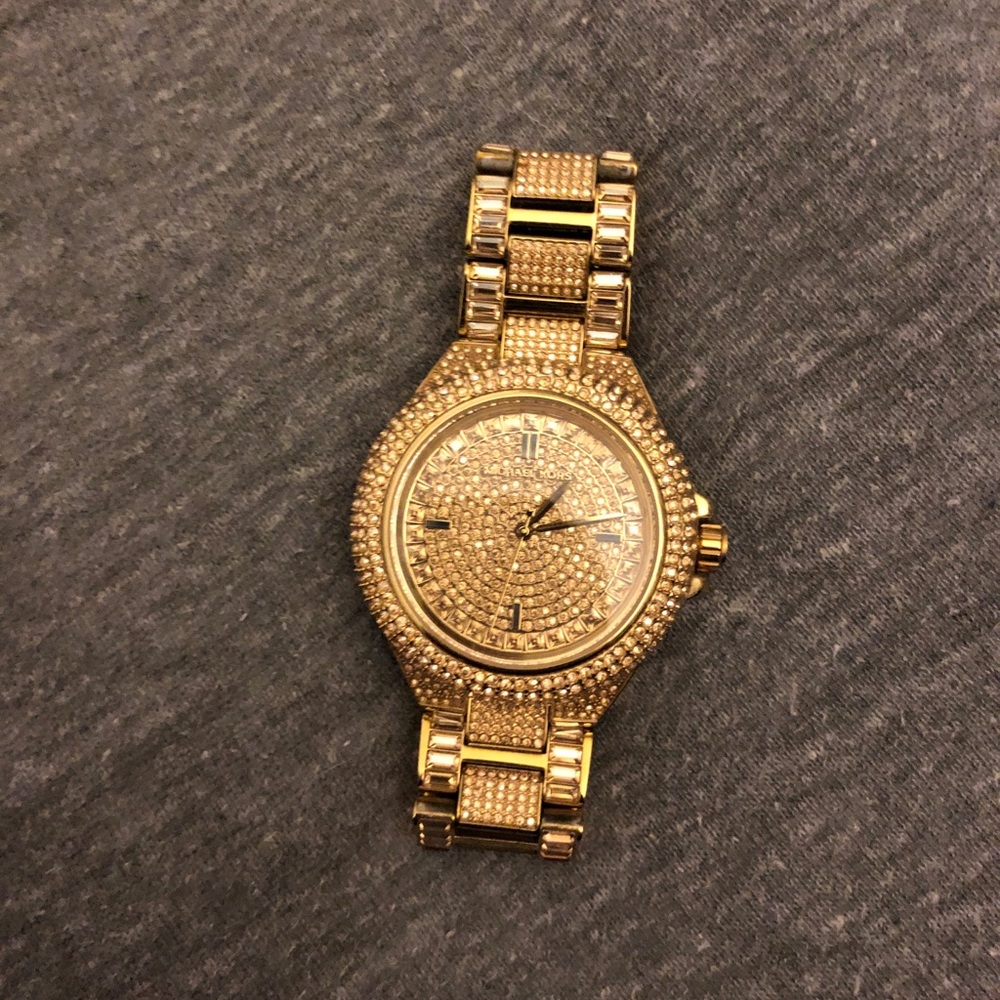 Michael Kors gold all over diamonte watch